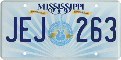 MS license plate JEJ263