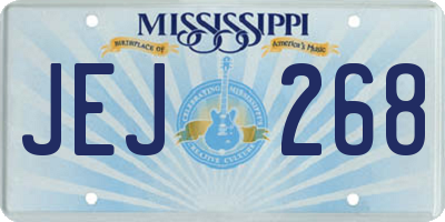 MS license plate JEJ268