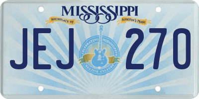 MS license plate JEJ270