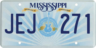 MS license plate JEJ271
