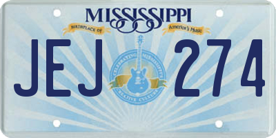 MS license plate JEJ274