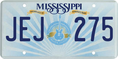 MS license plate JEJ275