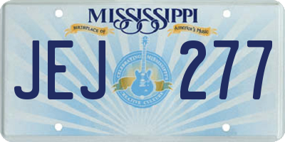 MS license plate JEJ277