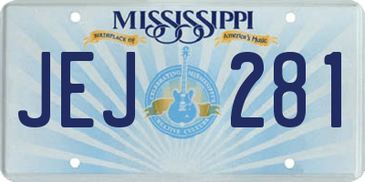 MS license plate JEJ281