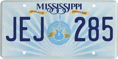 MS license plate JEJ285