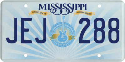 MS license plate JEJ288