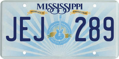 MS license plate JEJ289