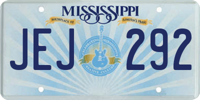 MS license plate JEJ292