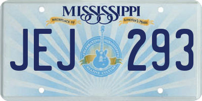 MS license plate JEJ293