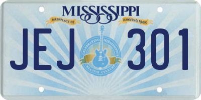 MS license plate JEJ301