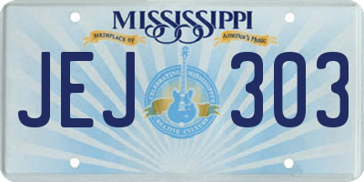MS license plate JEJ303
