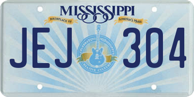 MS license plate JEJ304