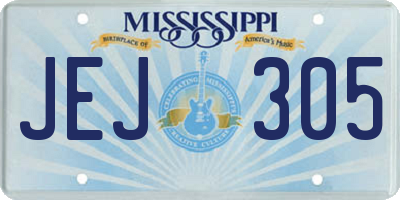 MS license plate JEJ305