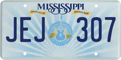 MS license plate JEJ307