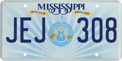MS license plate JEJ308