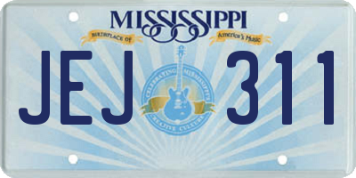 MS license plate JEJ311