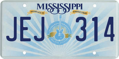 MS license plate JEJ314