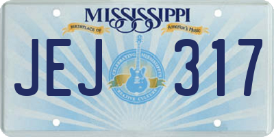 MS license plate JEJ317