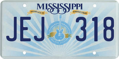 MS license plate JEJ318