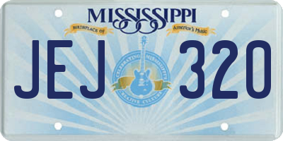 MS license plate JEJ320