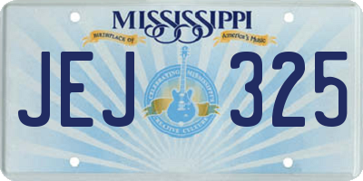 MS license plate JEJ325