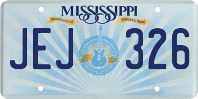 MS license plate JEJ326