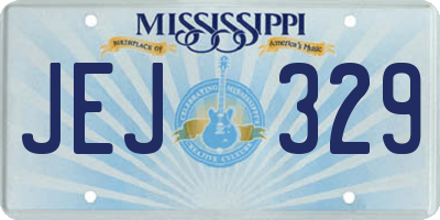 MS license plate JEJ329