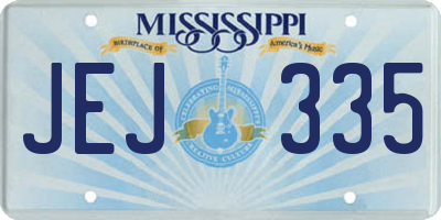MS license plate JEJ335