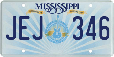 MS license plate JEJ346