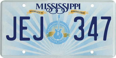 MS license plate JEJ347