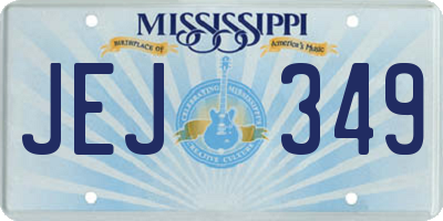 MS license plate JEJ349