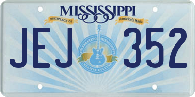 MS license plate JEJ352