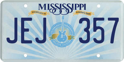 MS license plate JEJ357