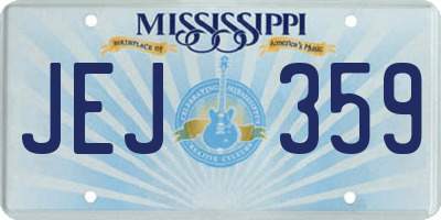 MS license plate JEJ359