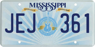 MS license plate JEJ361