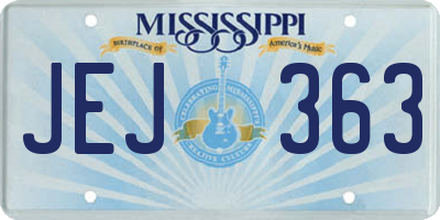 MS license plate JEJ363