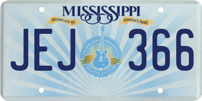 MS license plate JEJ366