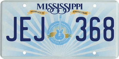 MS license plate JEJ368
