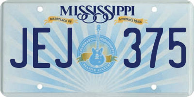 MS license plate JEJ375