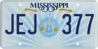 MS license plate JEJ377