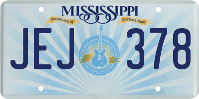 MS license plate JEJ378