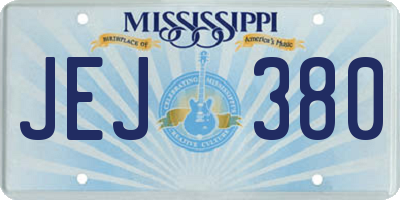 MS license plate JEJ380