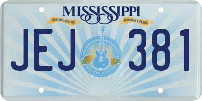 MS license plate JEJ381