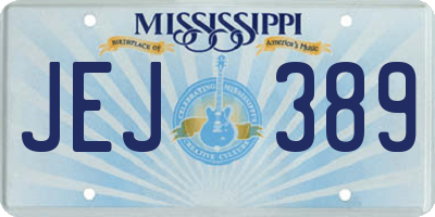 MS license plate JEJ389