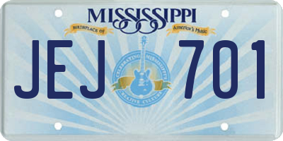 MS license plate JEJ701