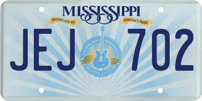 MS license plate JEJ702