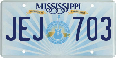 MS license plate JEJ703