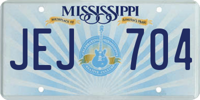 MS license plate JEJ704