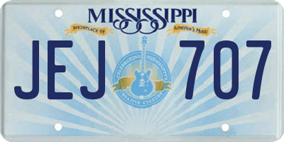 MS license plate JEJ707