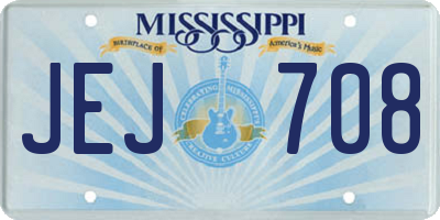 MS license plate JEJ708